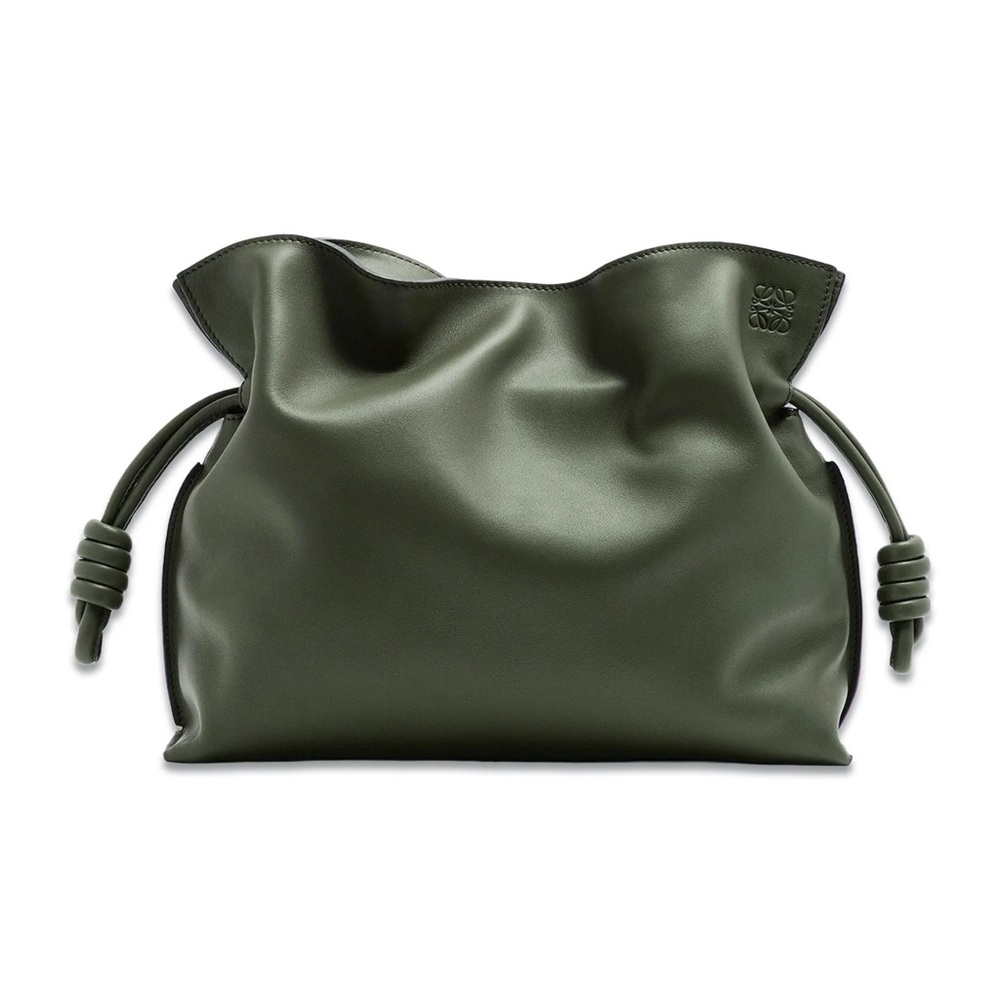 Loewe Medium Flamenco Clutch in Vintage Khaki, NWOT!